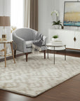 Vibrant Alluring Beige Hand Tufted Wool Rug