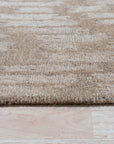 Vibrant Alluring Beige Hand Tufted Wool Rug, its luxurious pile and subtle beige hues enriching a modern living space.
