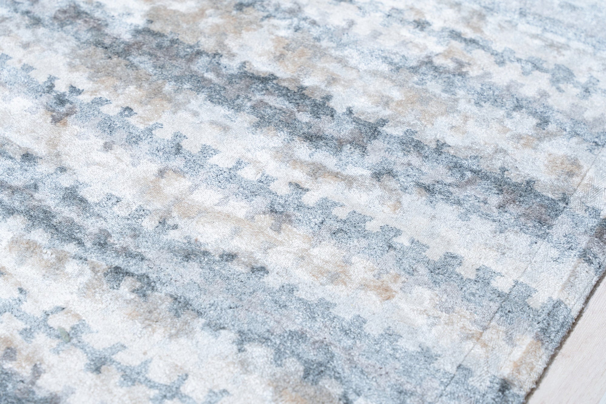Selene Stylish Multicolored Hand Tufted Wool Rug, radiating warmth in a living room setting, its vibrant hues and plush texture anchoring the space with modern flair.