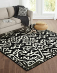 Luna Willow Black, White Hand Tufted Wool Rug