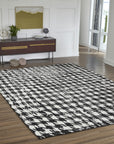 Inviting Timeless Black, White Hand Tufted Wool Rug