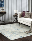 Vibrant Dahlia Beige Hand Tufted Wool Rug