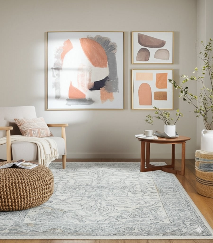 Warm Bespoke Beige Hand Tufted Wool Rug
