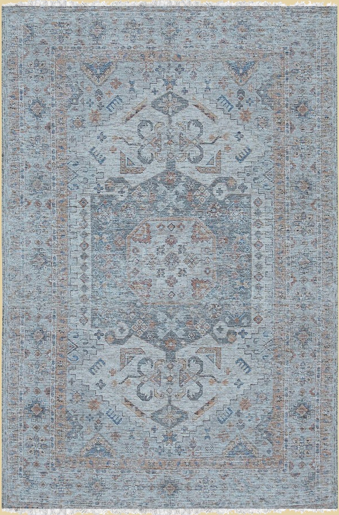 Isolated view of Fiona Vibrant Ivory Handmade Wool Rug, showcasing its vibrant ivory hues and handcrafted wool design.