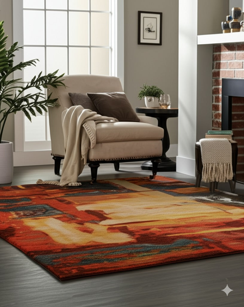 Bianca Isla Red Machine Made Rug