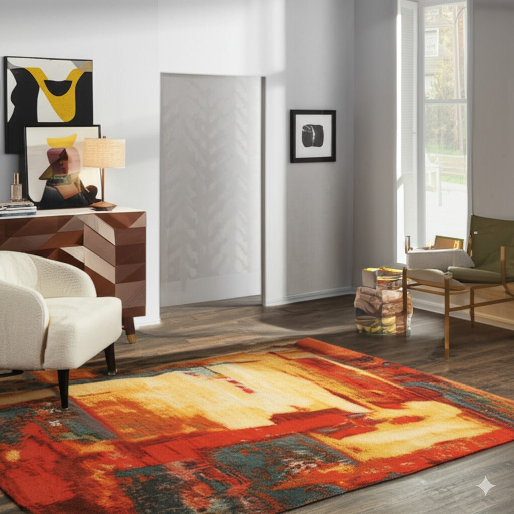 Bianca Isla Red Machine Made Rug