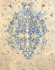 Isolated view of Modern Classic Blue Machine Made Rug, showcasing its design.