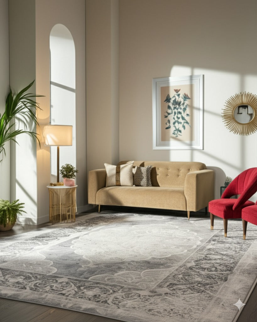Bianca Warm Gray Machine Made Rug