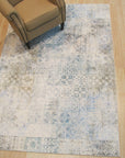 Selene Handcrafted Green Machine Made Rug, a vibrant green rug with a subtle, textured pattern, displayed in a well-lit room setting.