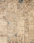 Isolated view of Sarrah Para Ivory Machine Made Rug, showcasing its intricate floral and geometric design in soft ivory tones.
