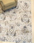 Sophisticated Willow Ivory Machine Made Rug, ivory tones softly blending in a living space, showcasing its subtle willow pattern.