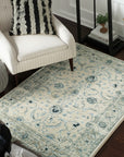 Elegant Lila Ivory Machine Made Rug
