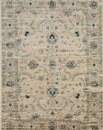 Isolated view of Elegant Lila Ivory Machine Made Rug, showcasing its intricate, abstract floral design in soft lilac and ivory hues.