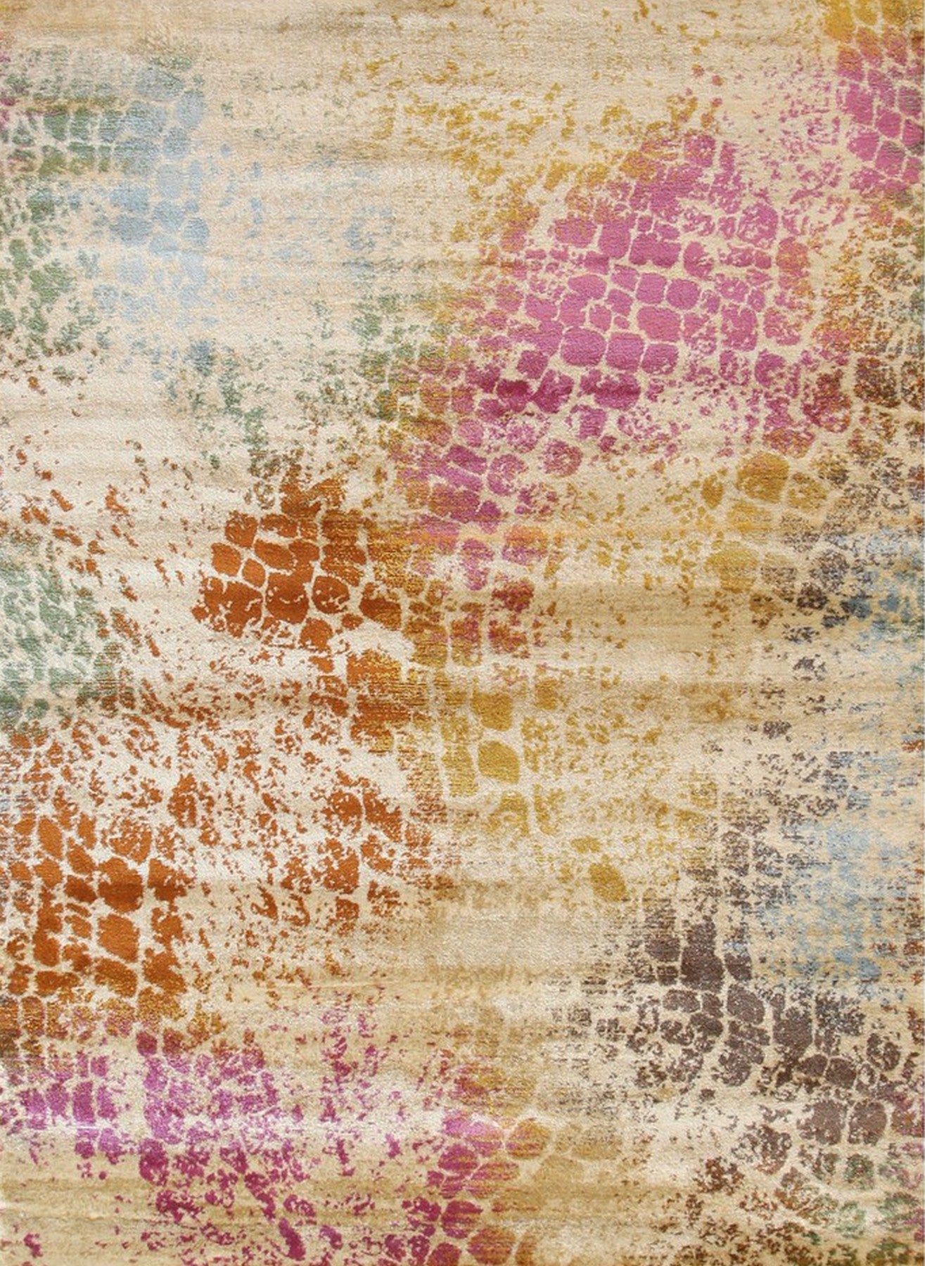 Isolated view of Brenda Lydia Ivory Machine Made Rug, highlighting its intricate, subtly textured design in soft ivory tones.