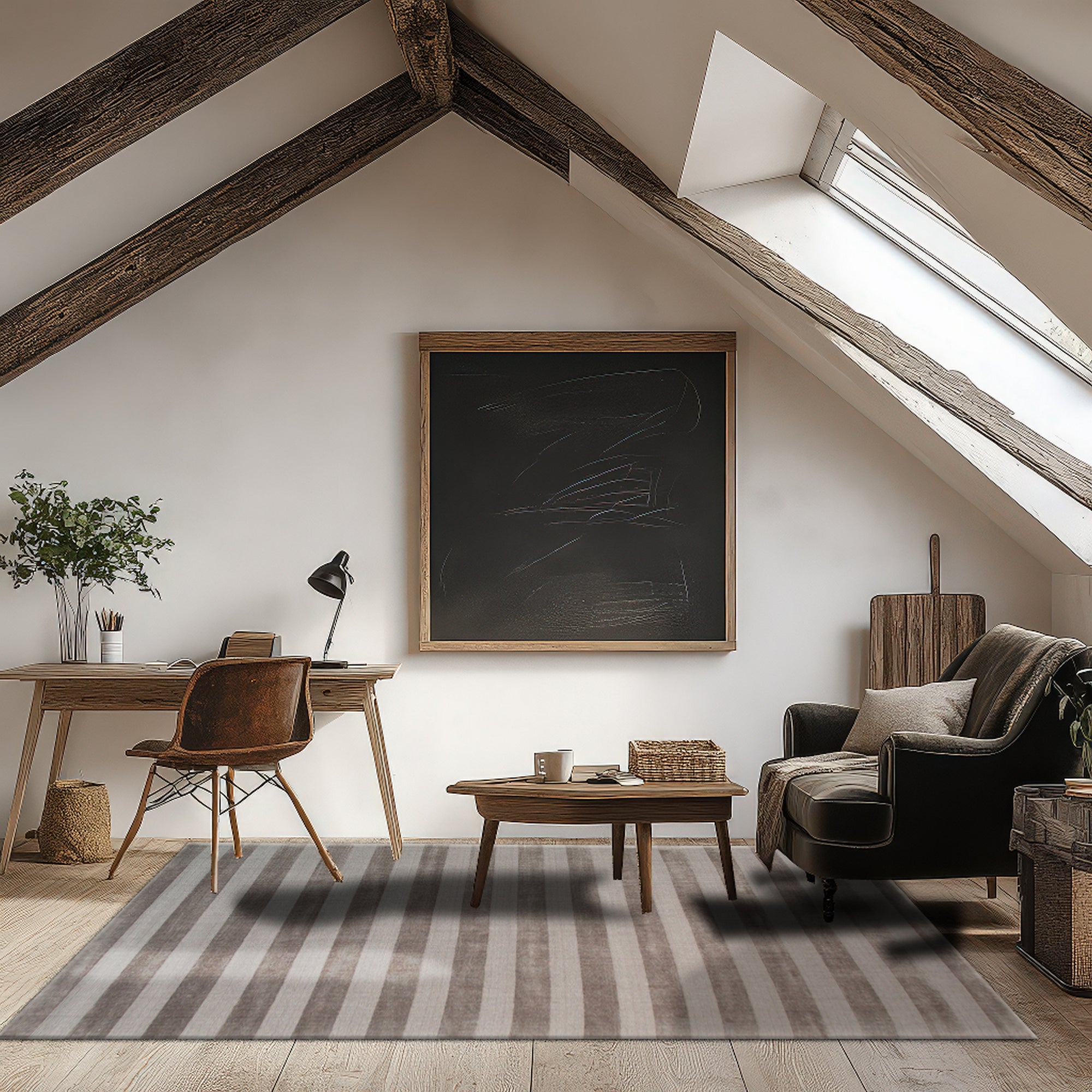 Yara Alluring Brown Handmade Wool Rug, a rich brown wool rug with subtle textural variations, displayed in a modern living room setting.