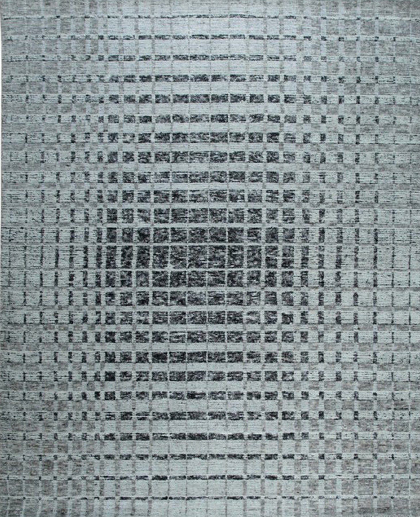 Isolated view of Nadia Ava Gray Handmade Wool Rug, showcasing its design.
