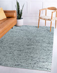 Opulent Alluring Dark Gray Handmade Wool Rug, showcasing its rich, dark gray hue and handcrafted texture in a stylish living room setting.