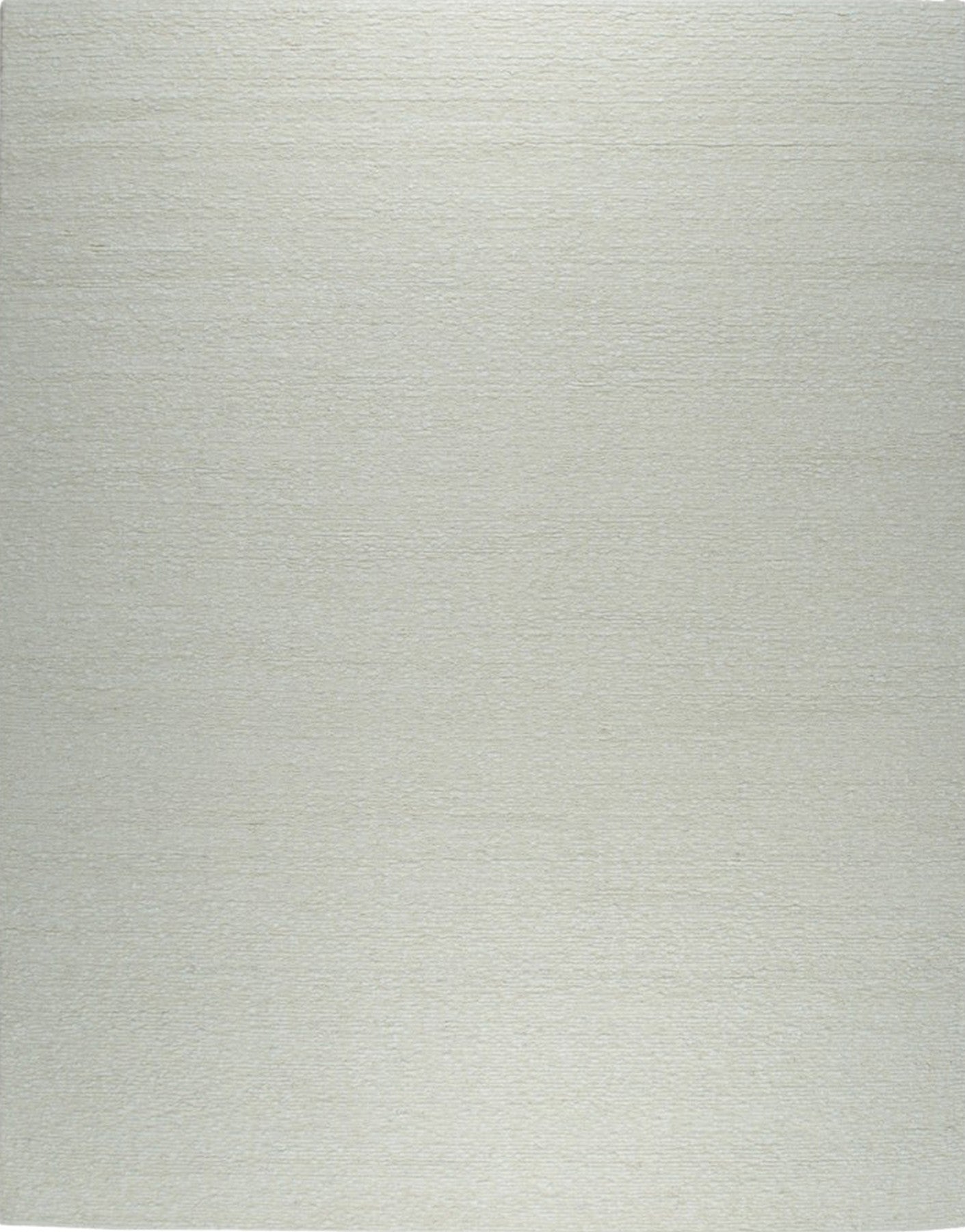 Isolated view of Bespoke Delicate Ivory Handmade Wool Rug, showcasing its intricate, subtly textured design.