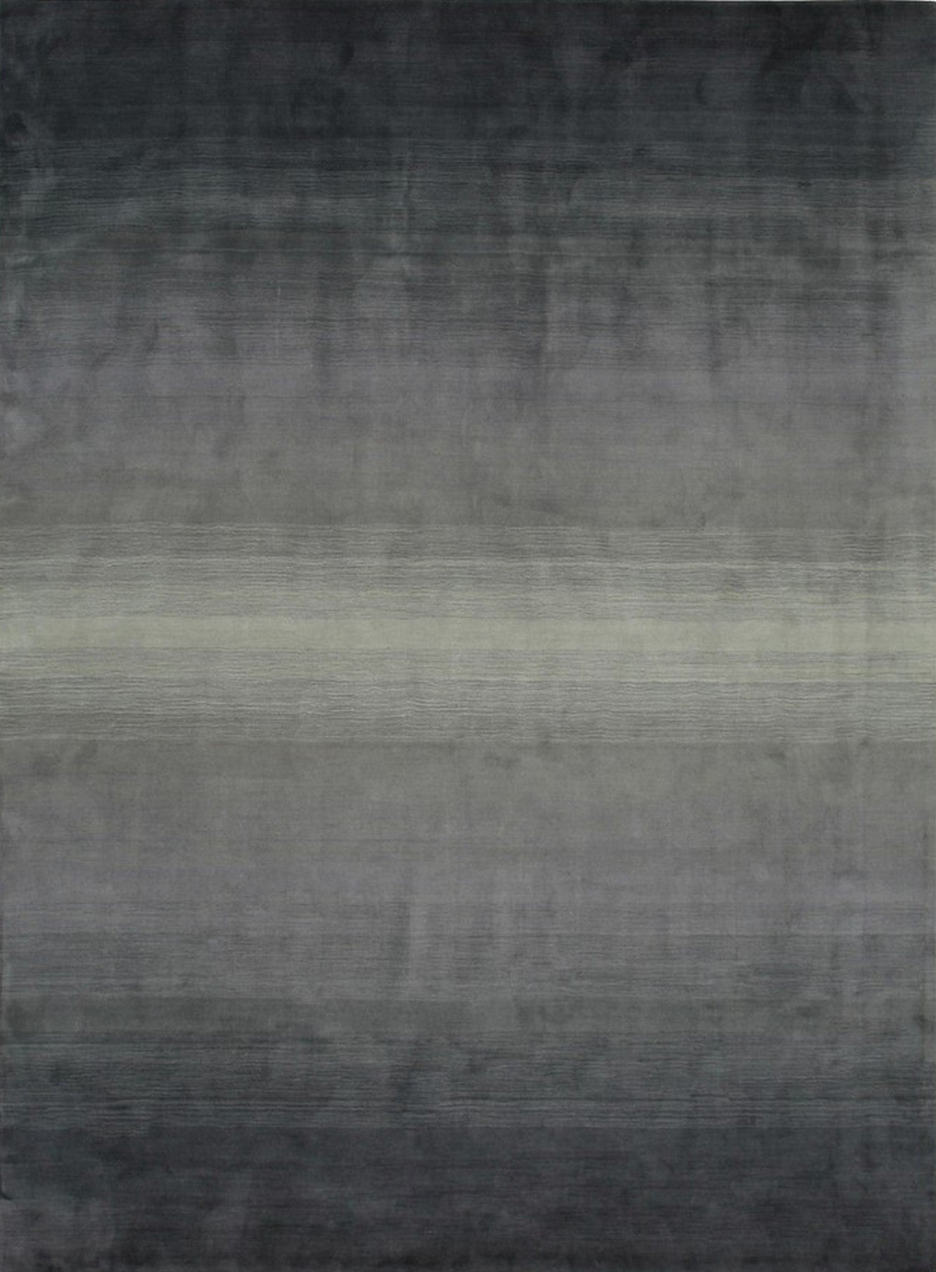 Isolated view of Modern Talia Gray Handmade Wool Rug, showcasing its gray and cream geometric pattern with subtle variations in texture across its hand-knotted wool surface.