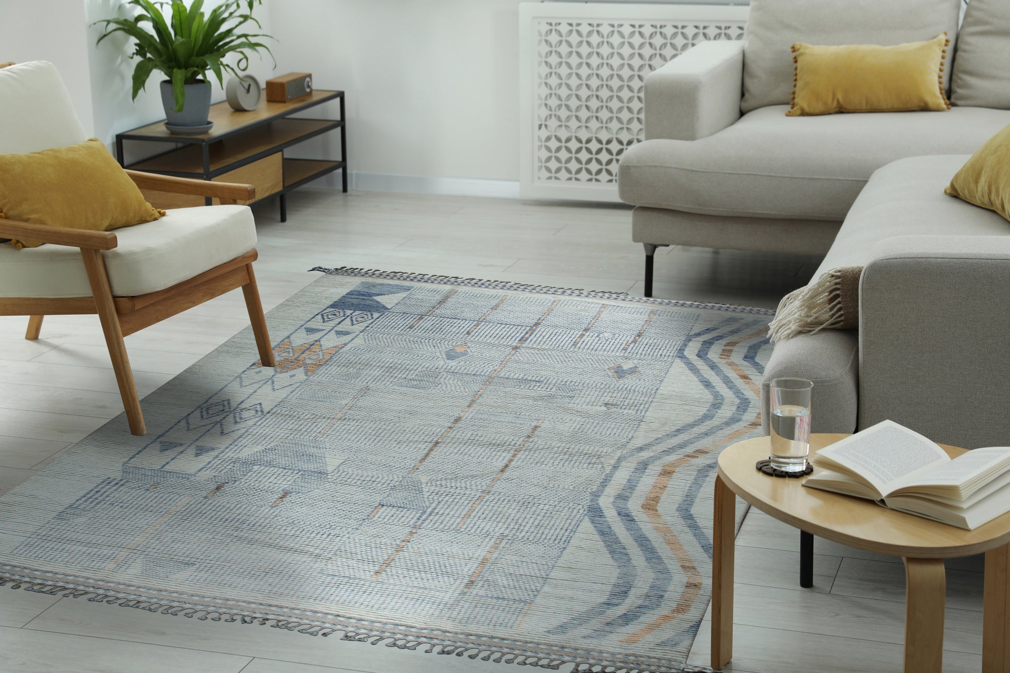 Aurora Multicolor Marrakech Rug, a vibrant tapestry of color underfoot, showcasing intricate geometric patterns reminiscent of Moroccan tilework.