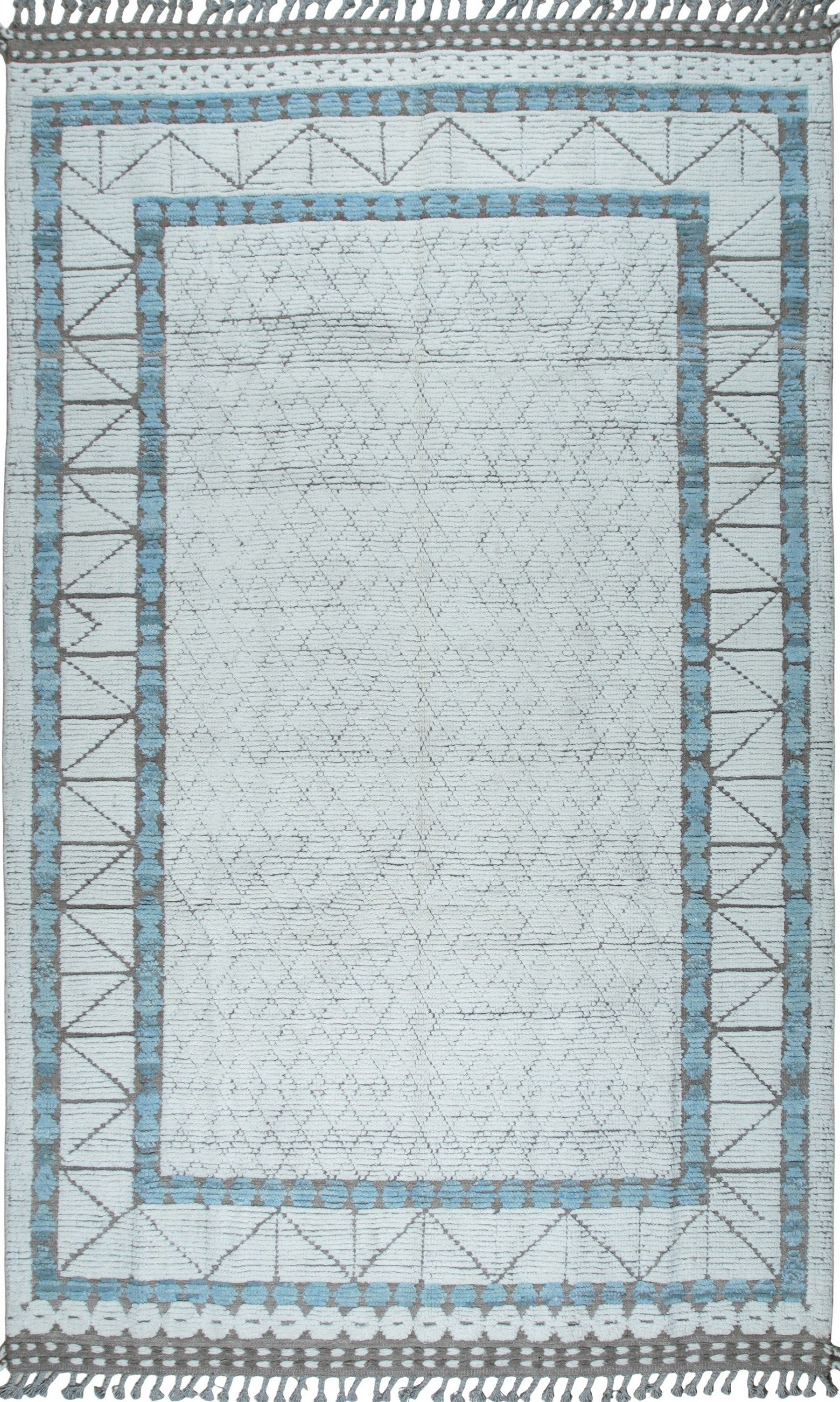 Isolated view of Timeless Marrakech Ivory Hand-Knotted Wool Rug, showcasing its design.