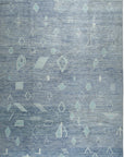 Isolated view of Charming Marrakech Blue Hand-Knotted Wool Rug, showcasing its design.