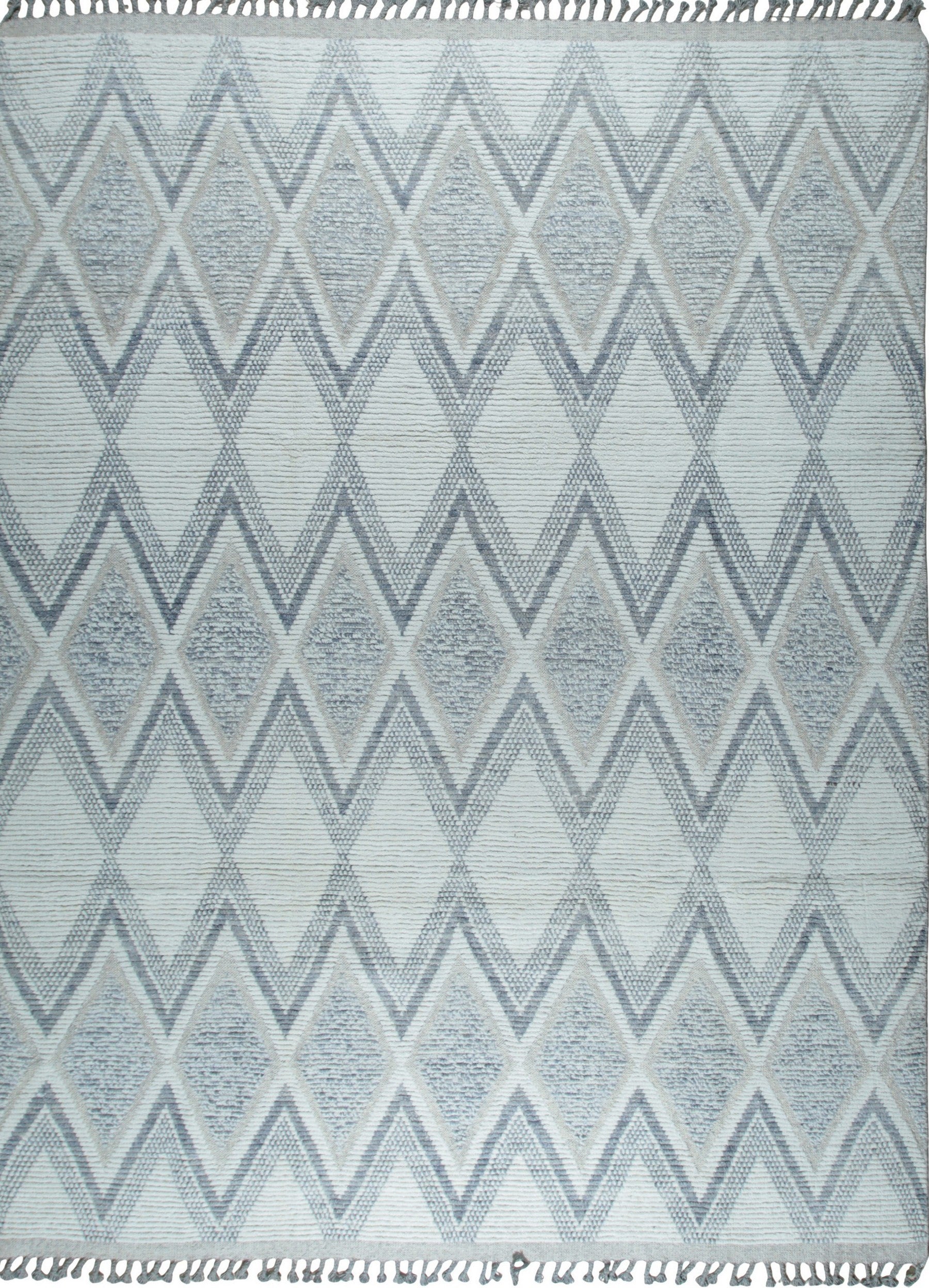 Isolated view of Sophisticated Marrakech Beige Hand-Knotted Wool Rug, showcasing its design.