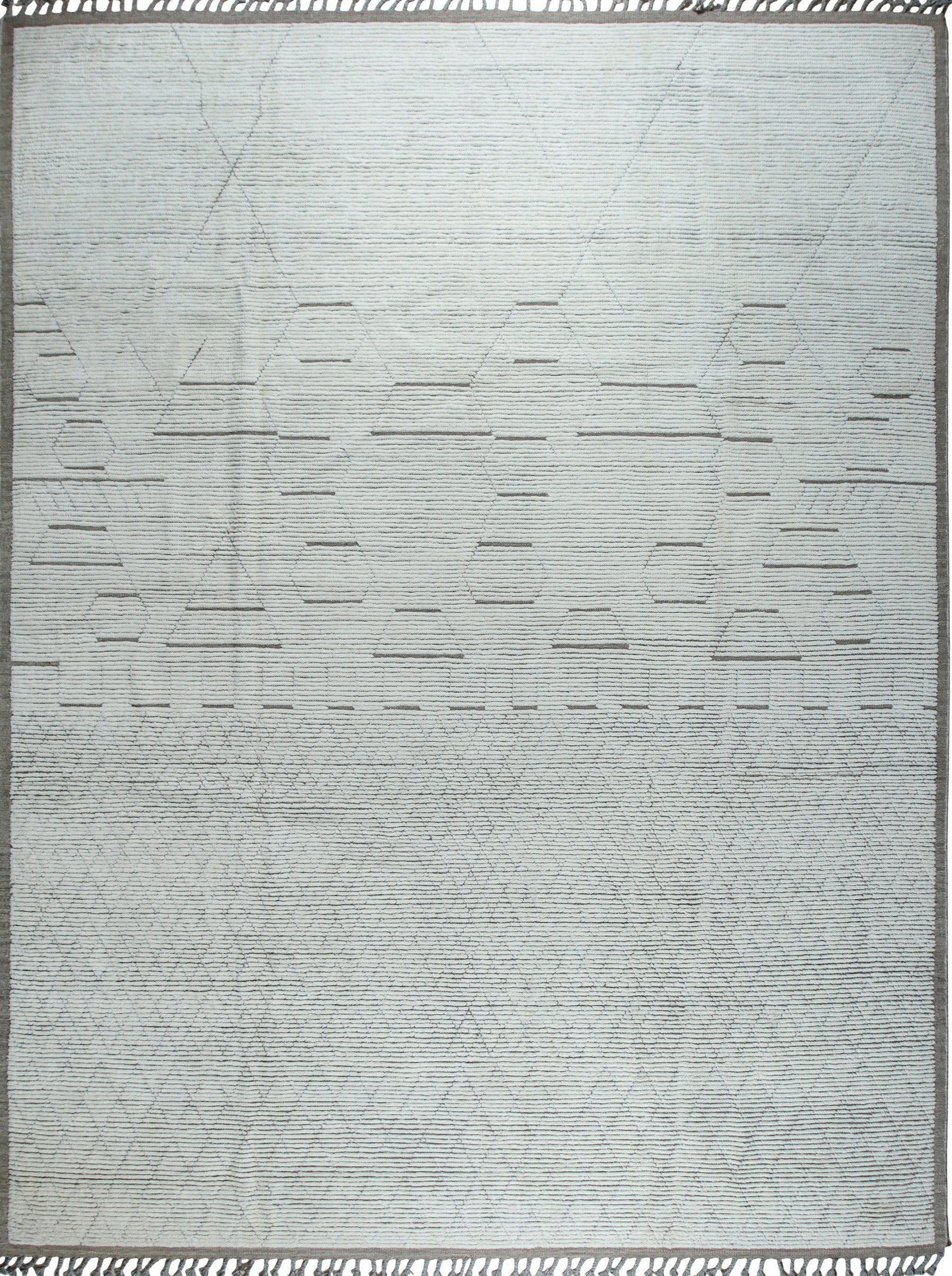 Isolated view of Sophisticated Marrakech Brown Hand-Knotted Wool Rug, showcasing its design.