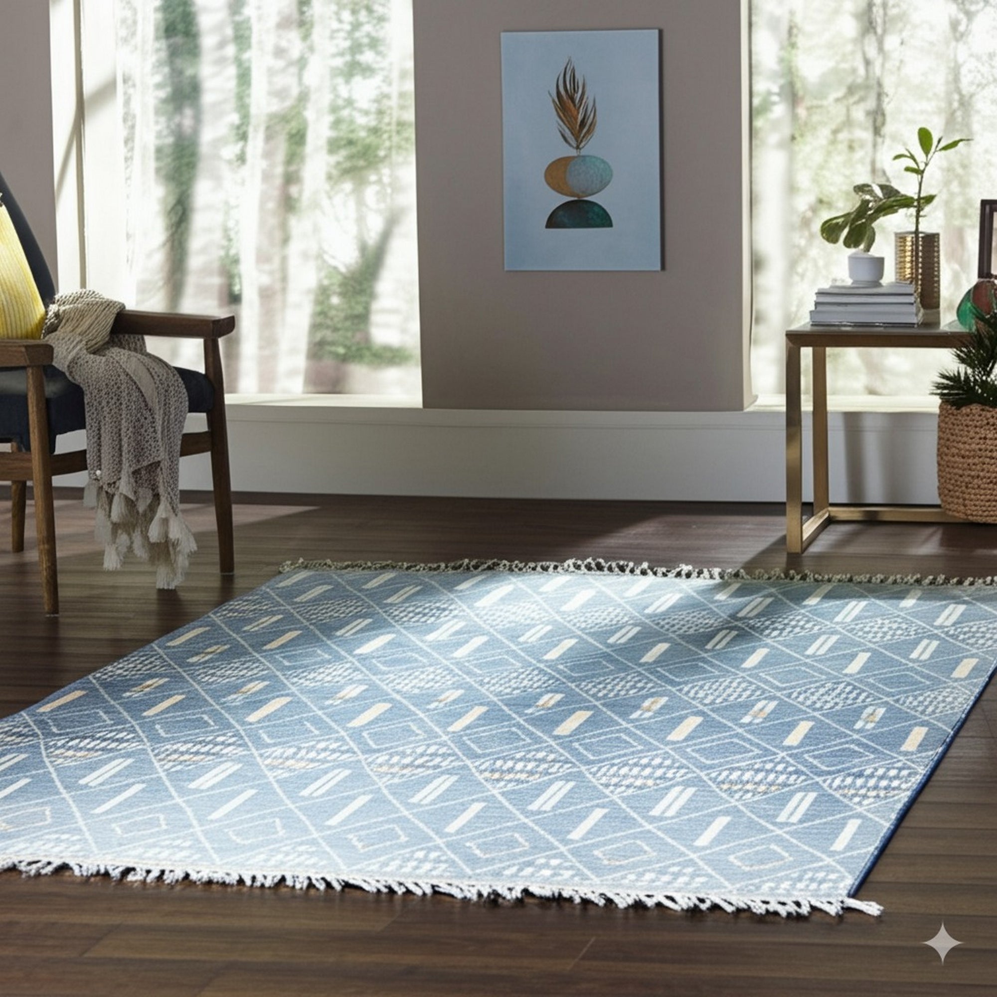 Marrakech Mirage Blue Hand-Knotted Wool Rug