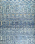 Isolated view of Refined Marrakech Blue Hand-Knotted Wool Rug, showcasing its design.
