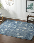 Desert Veil Blue Hand-Knotted Wool Rug