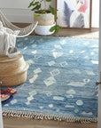Desert Veil Blue Hand-Knotted Wool Rug