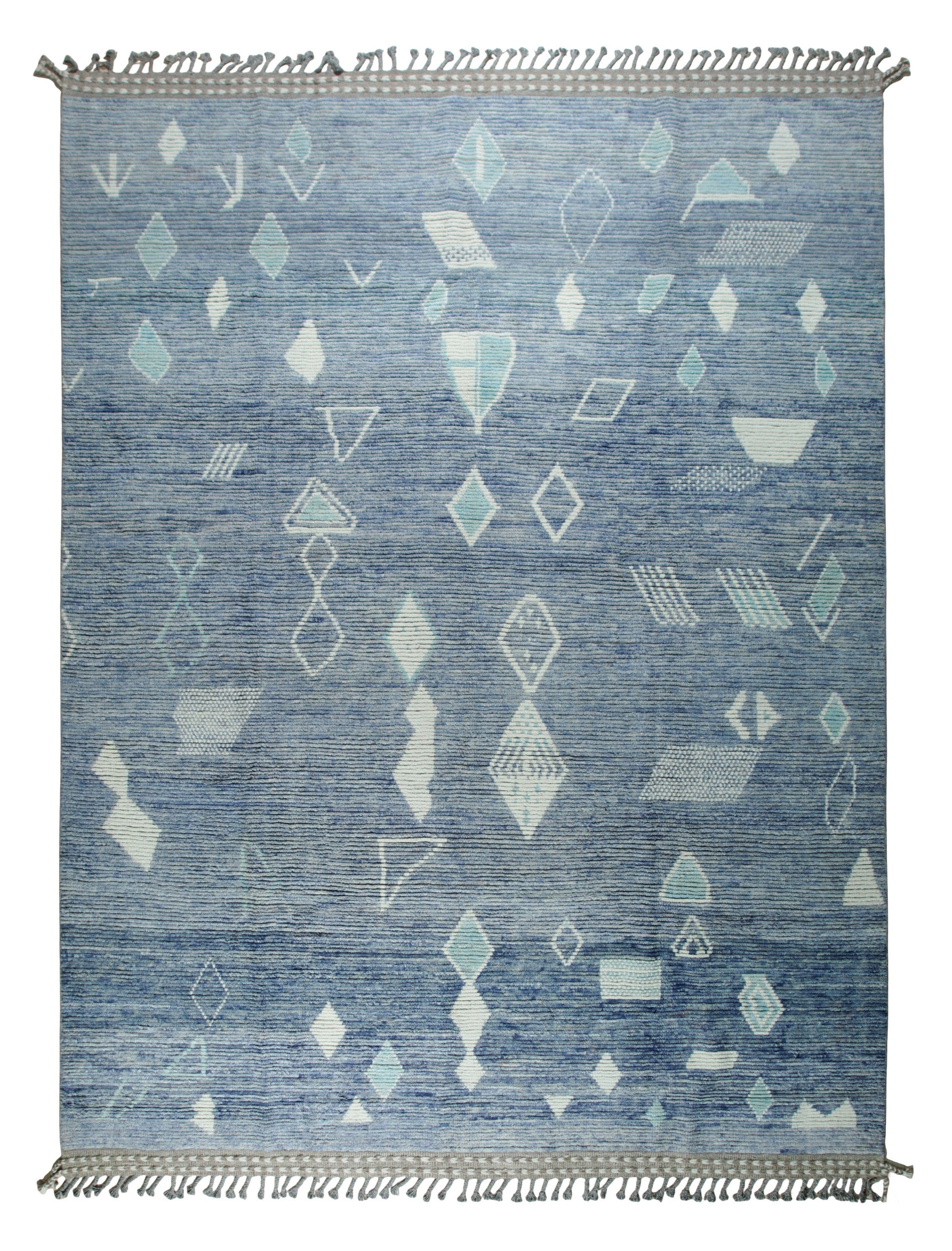 Desert Veil Blue Hand-Knotted Wool Rug