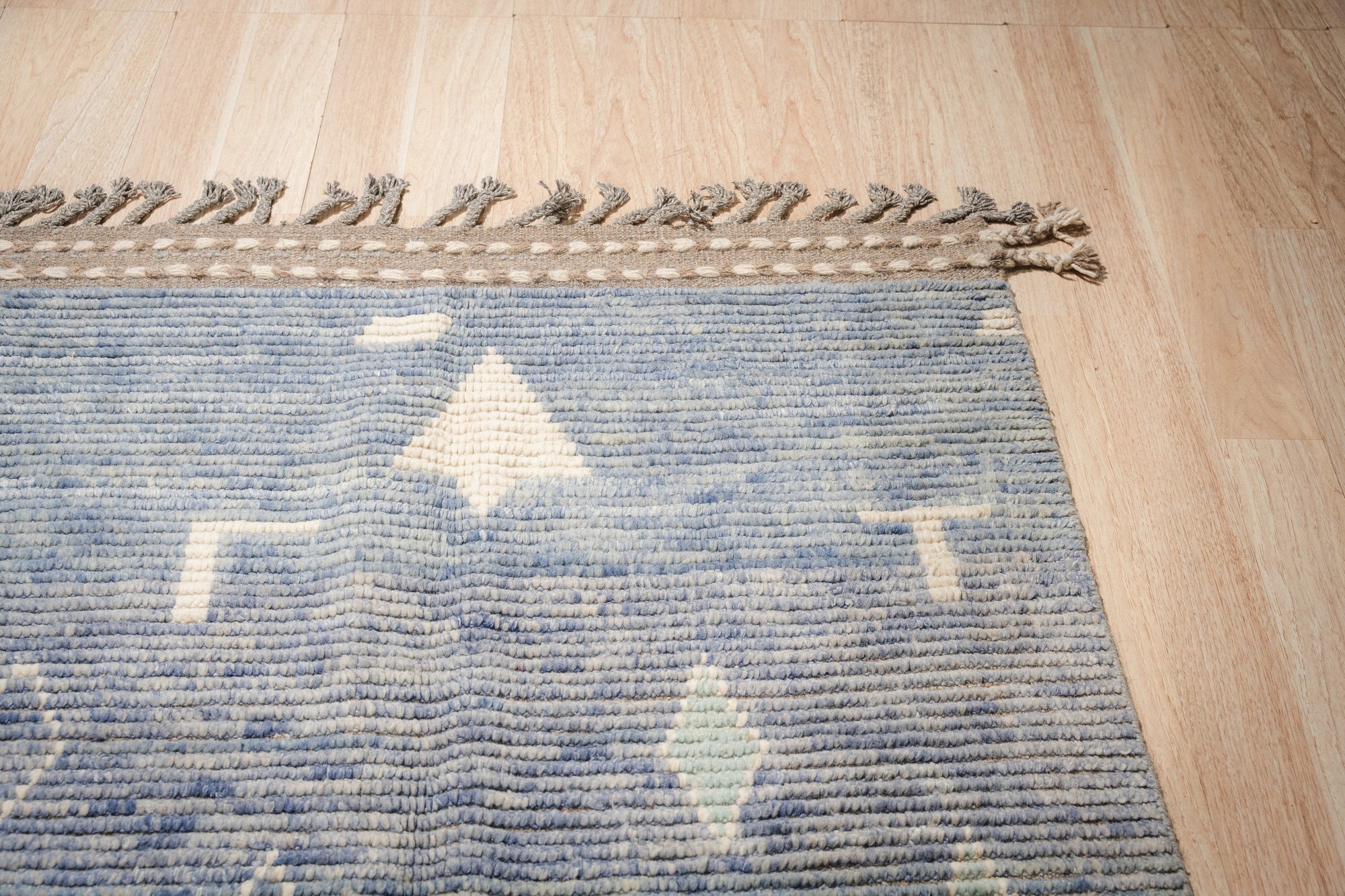 Desert Veil Blue Hand-Knotted Wool Rug