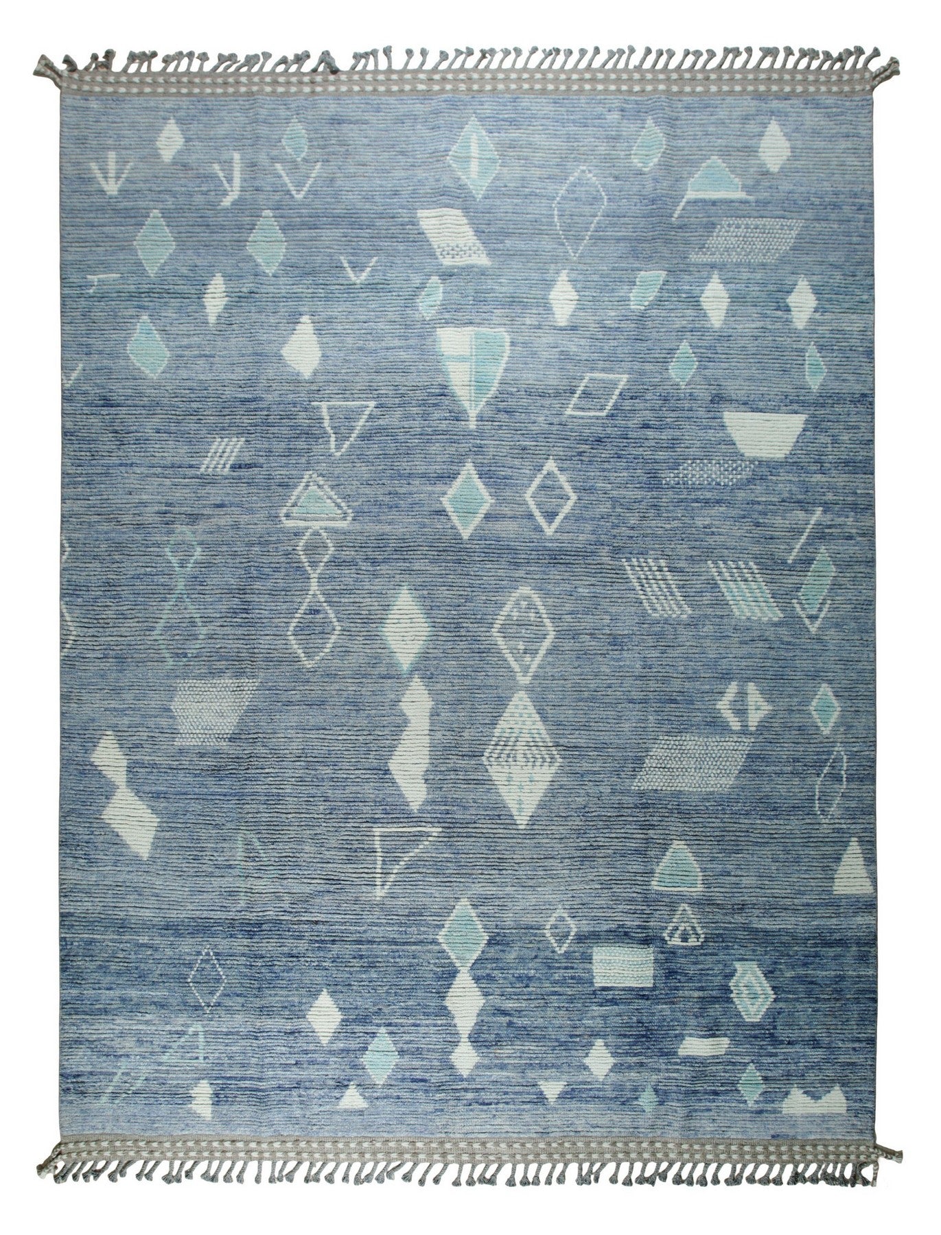 Desert Veil Blue Hand-Knotted Wool Rug