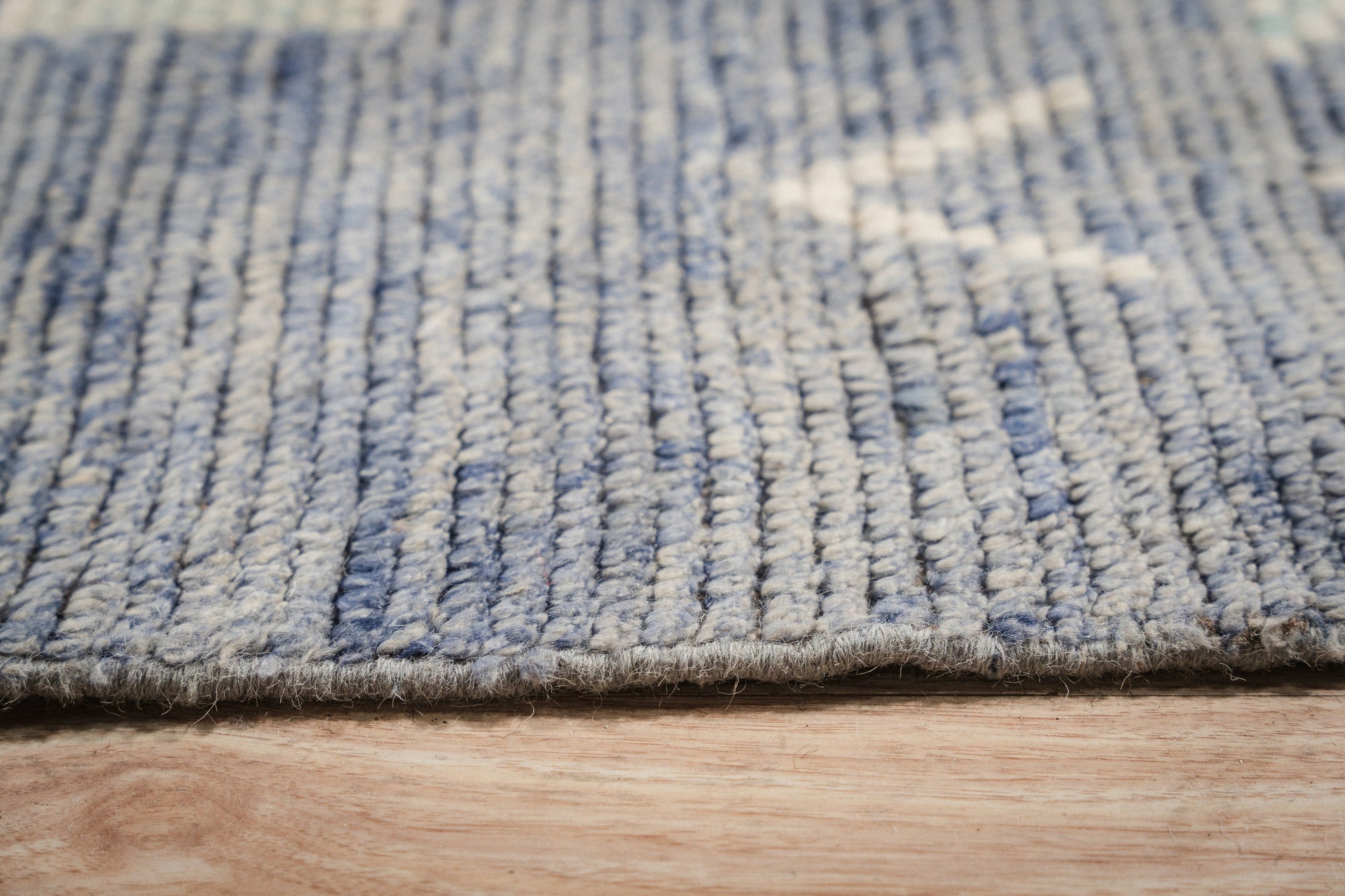 Desert Veil Blue Hand-Knotted Wool Rug