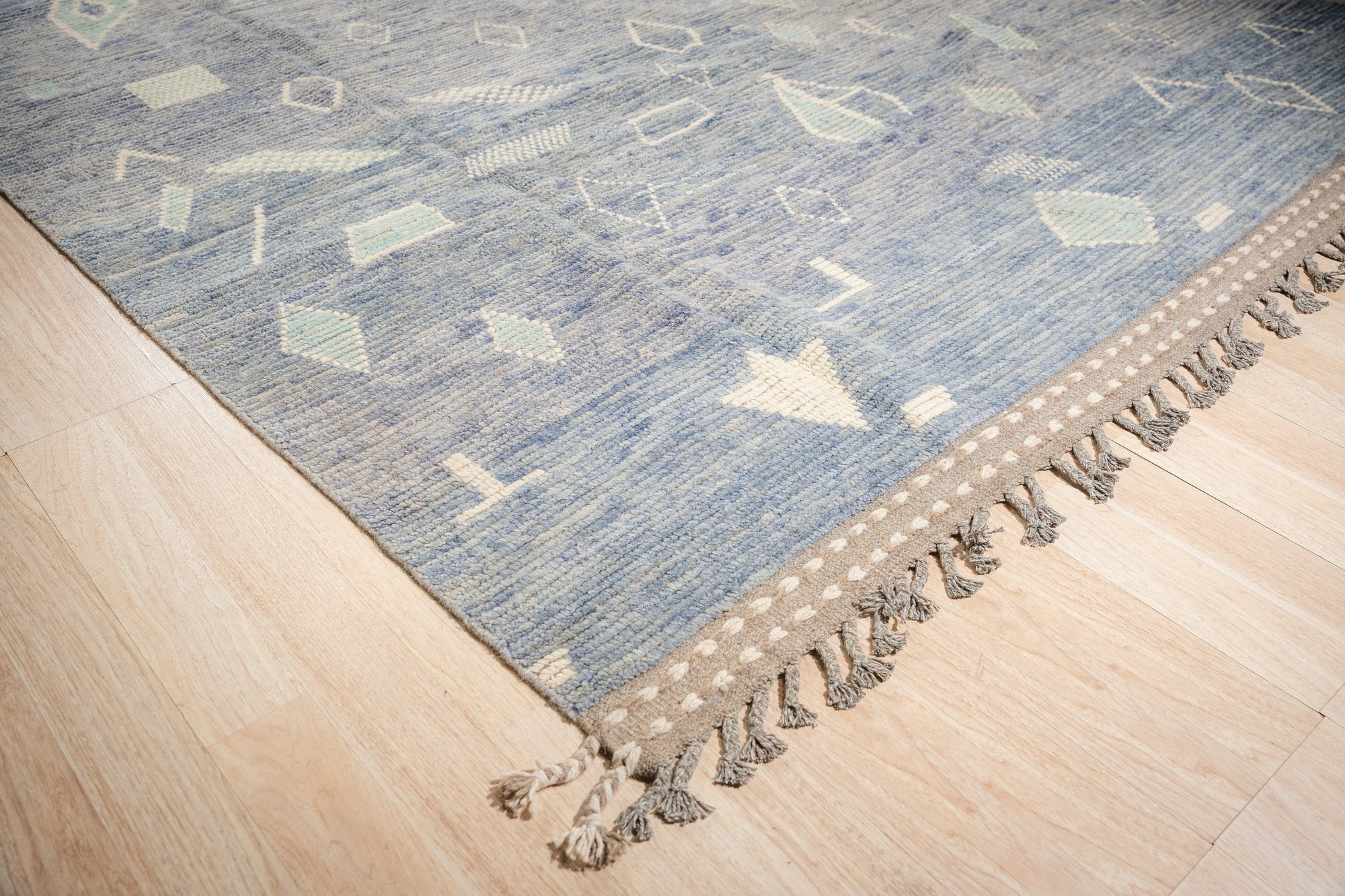 Desert Veil Blue Hand-Knotted Wool Rug