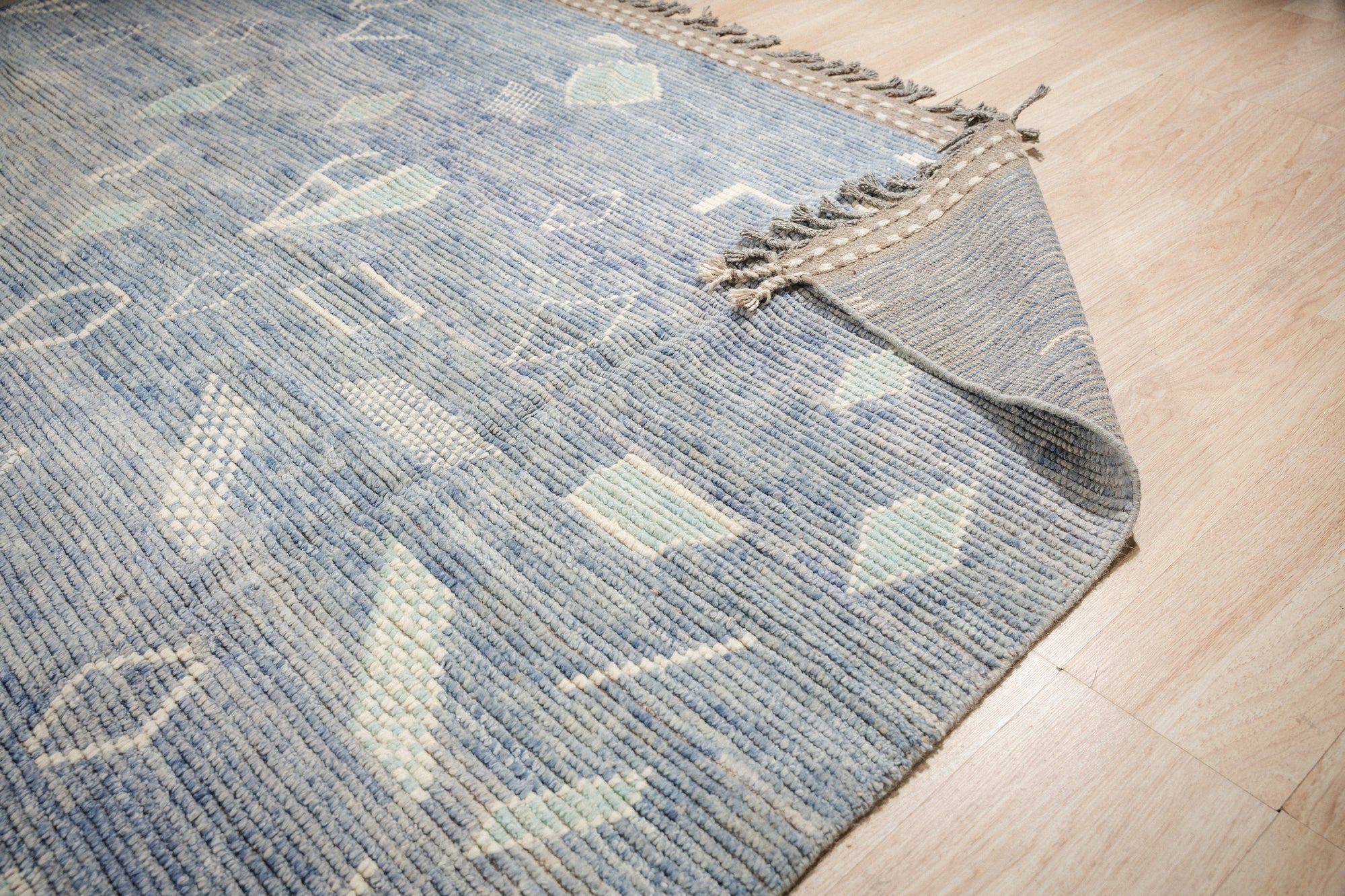 Desert Veil Blue Hand-Knotted Wool Rug