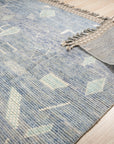 Desert Veil Blue Hand-Knotted Wool Rug