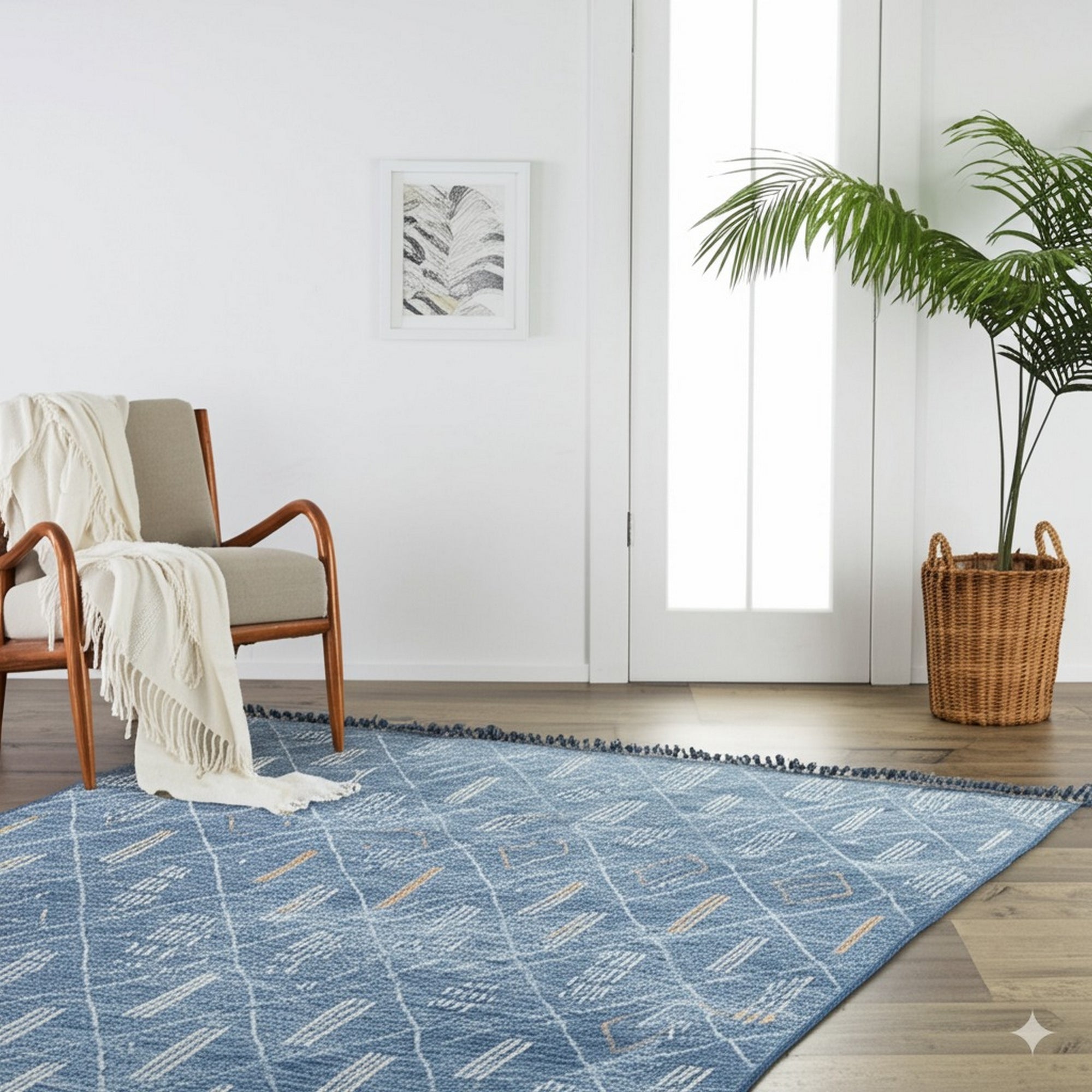Atlas Echo Blue Hand-Knotted Wool Rug
