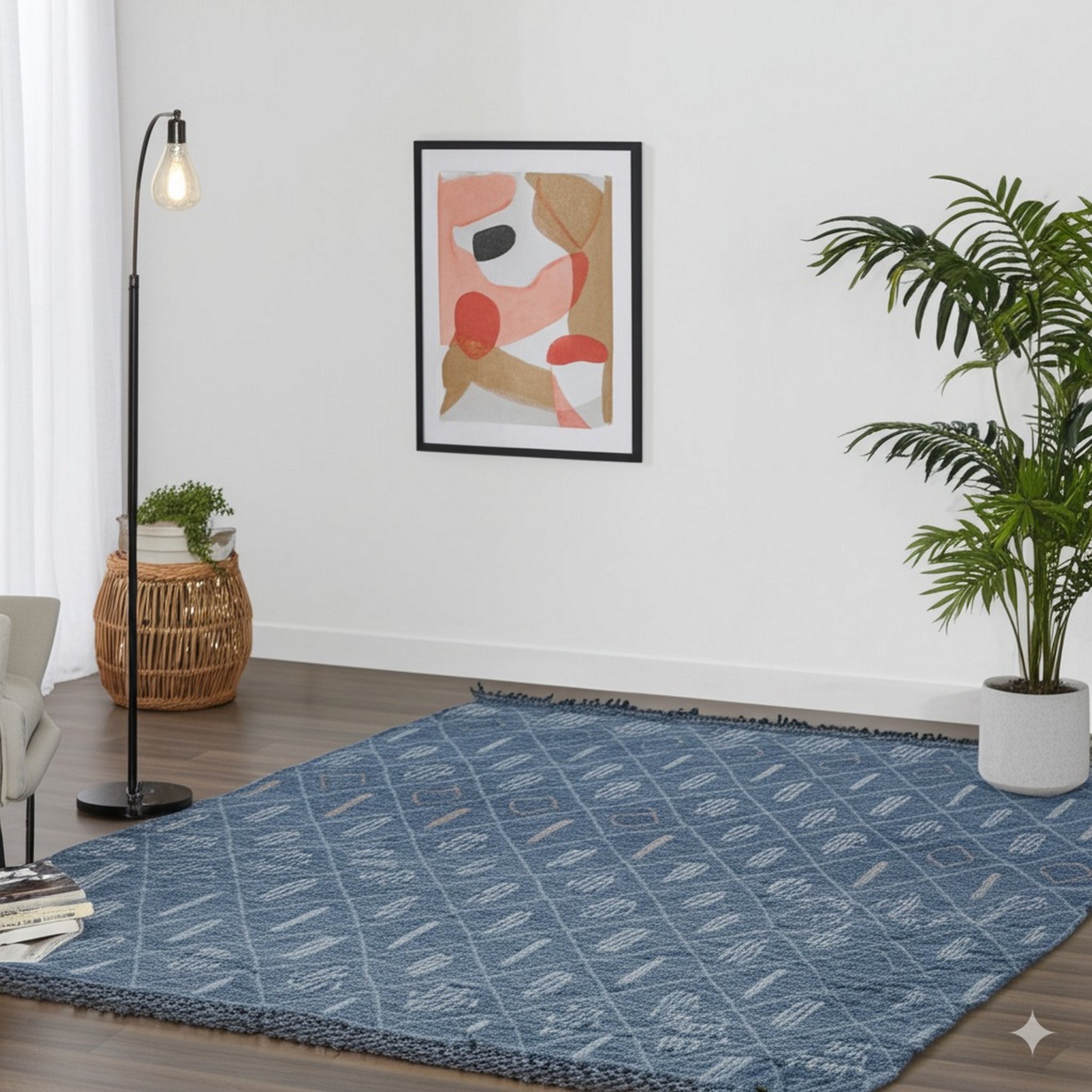 Atlas Echo Blue Hand-Knotted Wool Rug