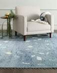 Marrakech Ocean Blue Hand-Knotted Wool Rug