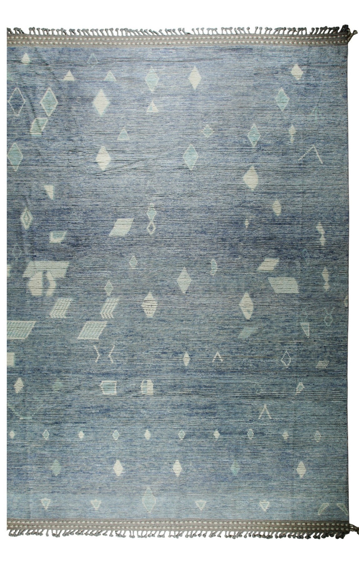 Marrakech Ocean Blue Hand-Knotted Wool Rug