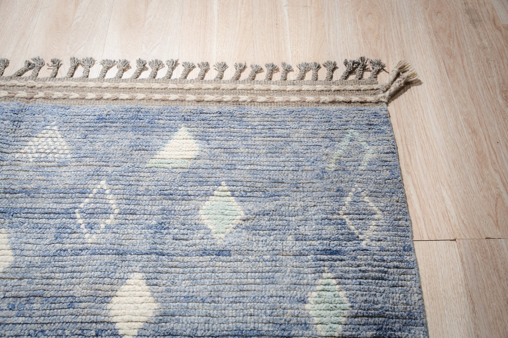Marrakech Ocean Blue Hand-Knotted Wool Rug