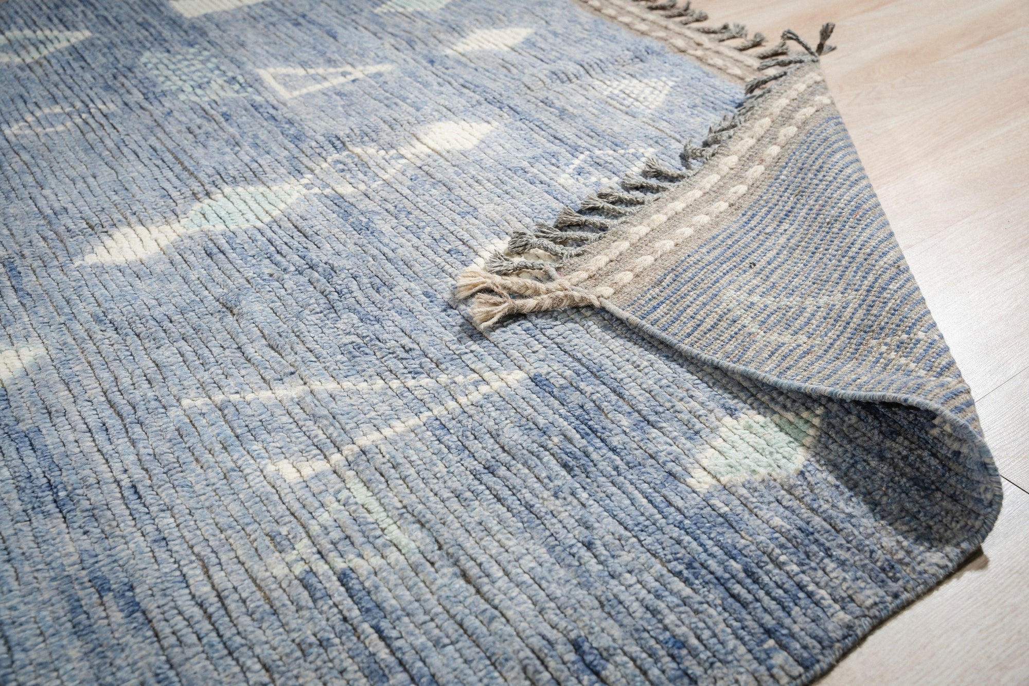 Marrakech Ocean Blue Hand-Knotted Wool Rug