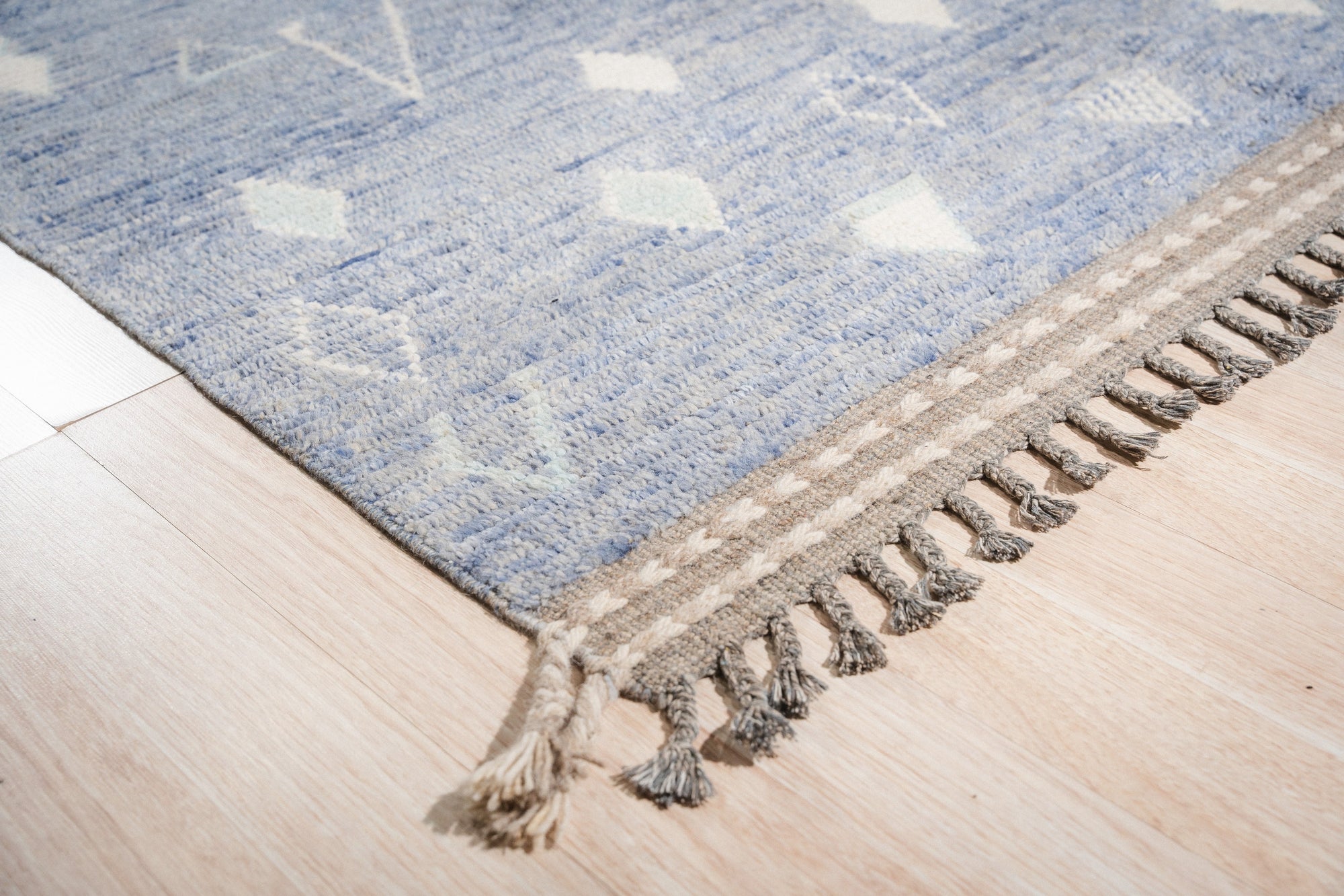 Marrakech Ocean Blue Hand-Knotted Wool Rug