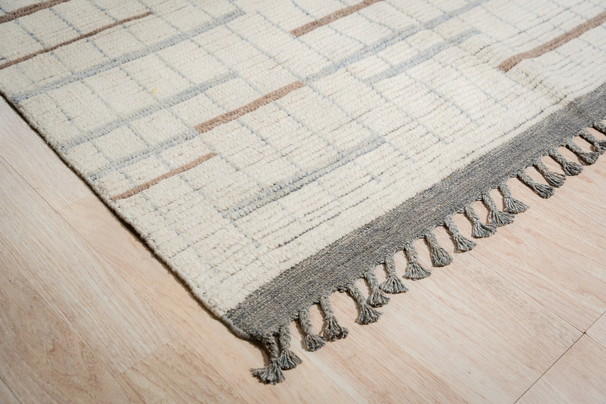 Marrakech Desert Beige Hand-Knotted Wool Rug