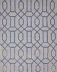 Isolated view of Classic Lush Blue Hand Knotted Wool & Viscose Rug, showcasing its intricate design.