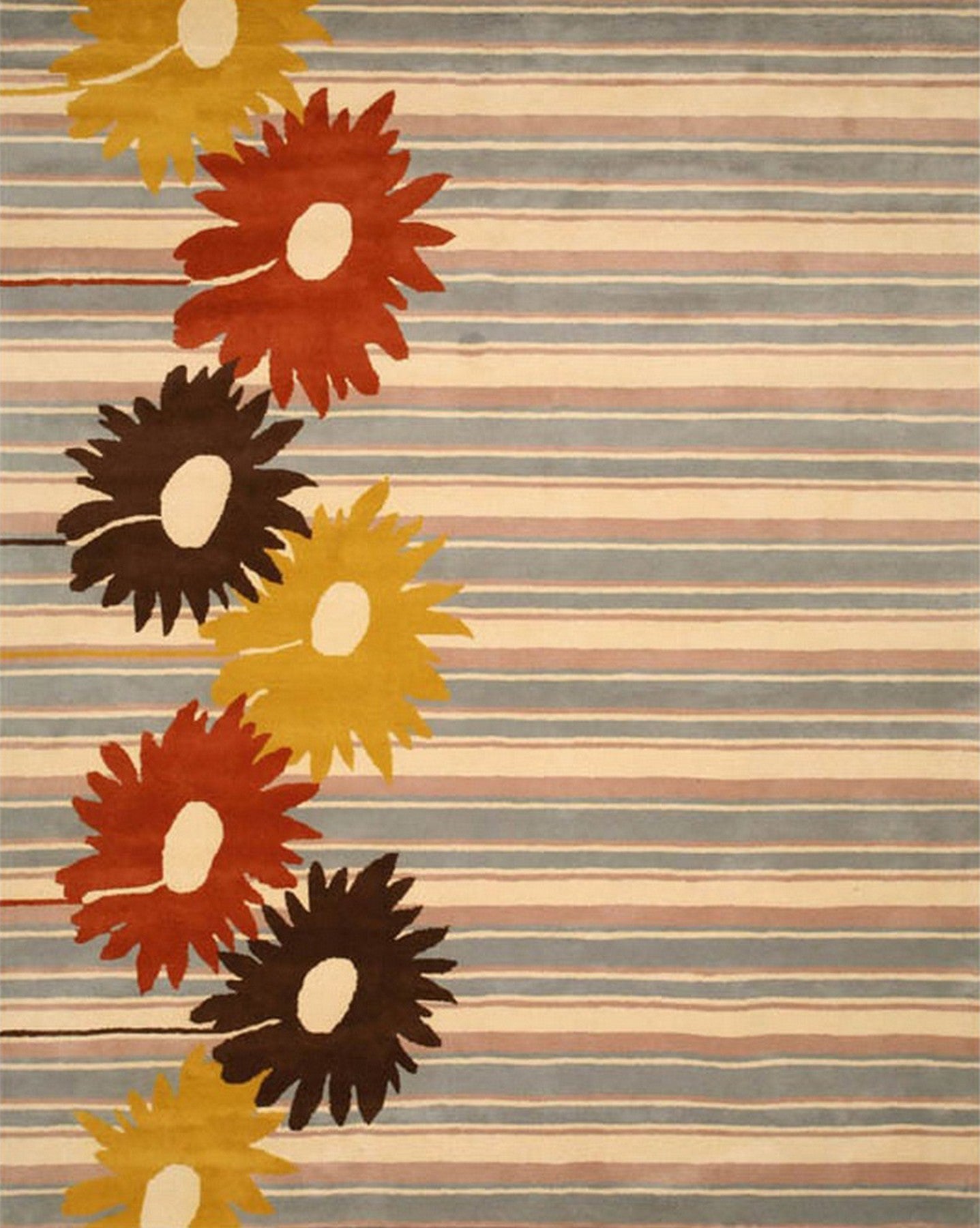 Isolated view of Artistic Maya Multicolor Hand Tufted Wool Rug, showcasing its vibrant, geometric design.