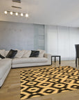 Classic Stylish Black Hand Tufted Wool Rug, showcasing its rich, deep black tone and textured hand-tufted wool construction in a bright, modern living room setting.